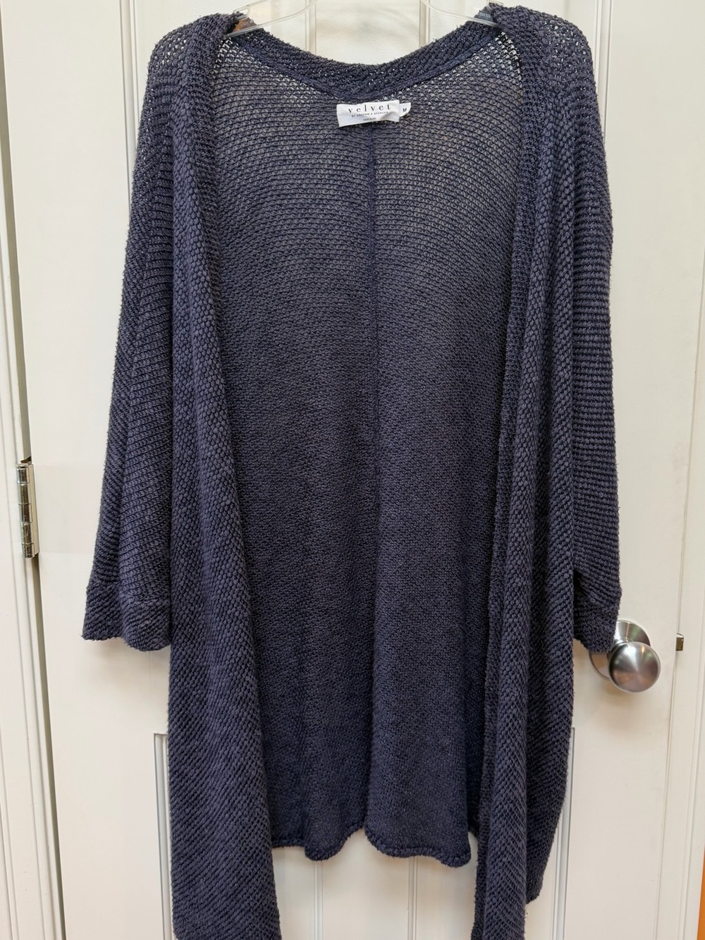 Velvet by Graham & Spencer Dark Navy Open-Front Knit Cardigan